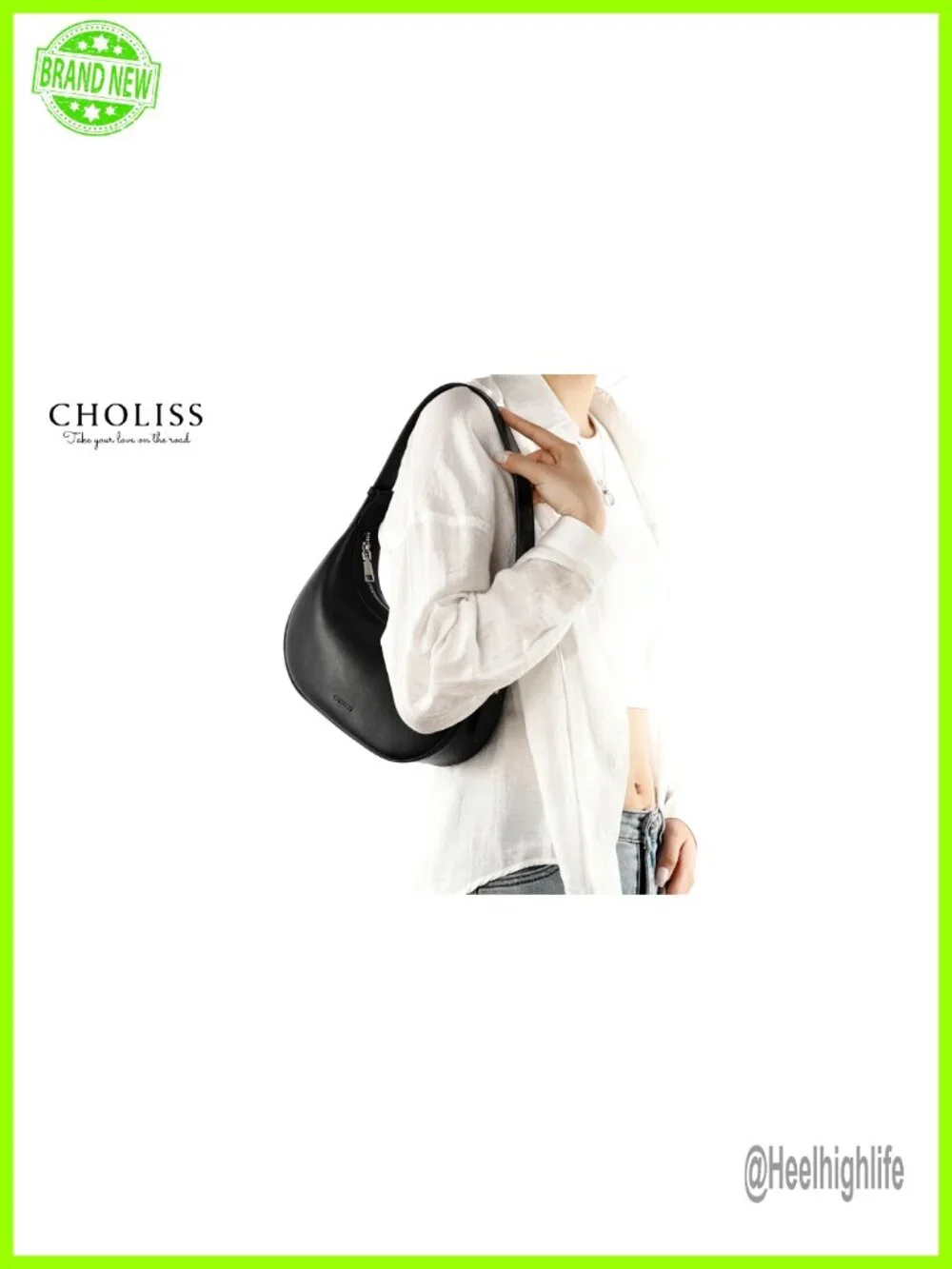 RFID Blocking Vegan Leather Crescent Hobo Bag Clutch Underarm Purse
